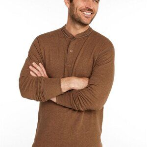 L. L. Bean Men's Two-Layer River Driver's Henley, Toasted Coconut, Size M